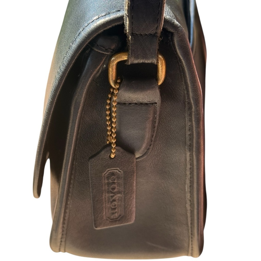Vintage Coach City Bag 9790 Black Glove Tanned Leather Crossbody Purse USA Era - Picture 5 of 16